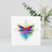 Rainbow Polygonal Dragonfly Dankeskarte (Stehend Vorderseite)