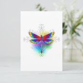 Rainbow Polygonal Dragonfly Dankeskarte (Stehend Vorderseite)