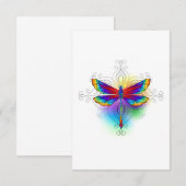 Rainbow Polygonal Dragonfly Dankeskarte (Vorne/Hinten)