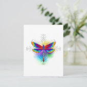 Rainbow Polygonal Dragonfly Dankeskarte (Stehend Vorderseite)