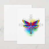 Rainbow Polygonal Dragonfly Dankeskarte (Vorne/Hinten)