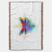 Rainbow Polygonal Dragonfly Decke (Vorderseite Vertikal)