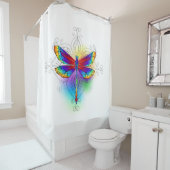 Rainbow Polygonal Dragonfly Duschvorhang (Beispiel)