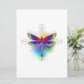 Rainbow Polygonal Dragonfly Einladung (Stehend Vorderseite)