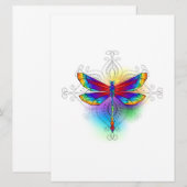 Rainbow Polygonal Dragonfly Einladung (Vorne/Hinten)
