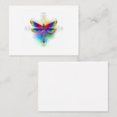 Rainbow Polygonal Dragonfly Empfehlungskarte (Vorne/Hinten)