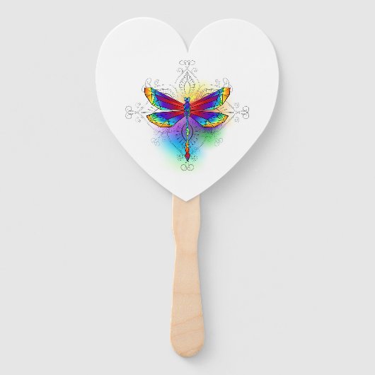 Rainbow Polygonal Dragonfly Fächer (Vorderseite)