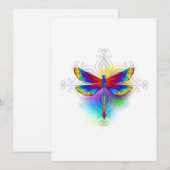Rainbow Polygonal Dragonfly Feiertagskarte (Vorne/Hinten)