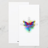 Rainbow Polygonal Dragonfly Feiertagskarte (Vorne/Hinten)