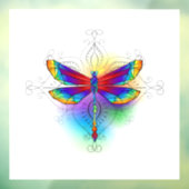 Rainbow Polygonal Dragonfly Fensteraufkleber (Blatt 3)