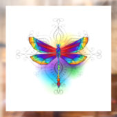 Rainbow Polygonal Dragonfly Fensteraufkleber (Blatt 2)
