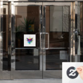 Rainbow Polygonal Dragonfly Fensteraufkleber (Büro Tür)