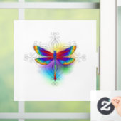 Rainbow Polygonal Dragonfly Fensteraufkleber (Zuhause)
