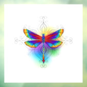 Rainbow Polygonal Dragonfly Fensteraufkleber (Blatt 3)