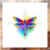 Rainbow Polygonal Dragonfly Fensteraufkleber (Blatt 2)