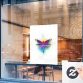 Rainbow Polygonal Dragonfly Fensteraufkleber (Café-Fenster)