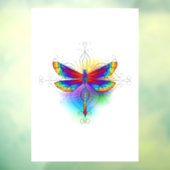 Rainbow Polygonal Dragonfly Fensteraufkleber (Blatt 3)