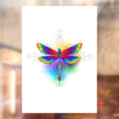 Rainbow Polygonal Dragonfly Fensteraufkleber (Blatt 2)