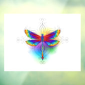 Rainbow Polygonal Dragonfly Fensteraufkleber (Blatt 3)