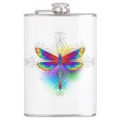 Rainbow Polygonal Dragonfly Flachmann (Vorderseite)