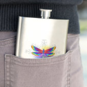 Rainbow Polygonal Dragonfly Flachmann (Beispiel)