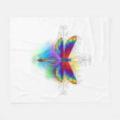 Rainbow Polygonal Dragonfly Fleecedecke (Vorderseite (Horizontal))