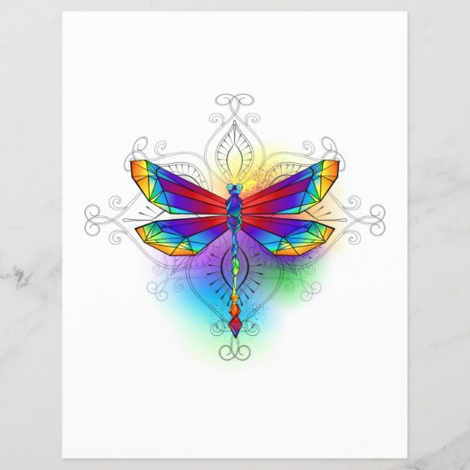 Rainbow Polygonal Dragonfly Flyer (Vorne)