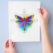 Rainbow Polygonal Dragonfly Flyer (Hand)