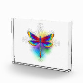 Rainbow Polygonal Dragonfly Fotoblock (Rechts)