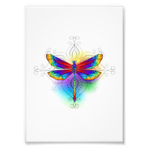 Rainbow Polygonal Dragonfly Fotodruck