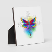 Rainbow Polygonal Dragonfly Fotoplatte (Vorderseite)