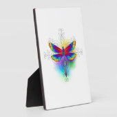 Rainbow Polygonal Dragonfly Fotoplatte (Seite)