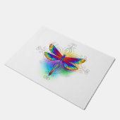 Rainbow Polygonal Dragonfly Fußmatte (Schrägansicht)