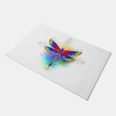 Rainbow Polygonal Dragonfly Fußmatte (Schrägansicht)