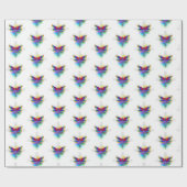 Rainbow Polygonal Dragonfly Geschenkpapier (Flach)