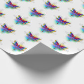 Rainbow Polygonal Dragonfly Geschenkpapier (Ecke)