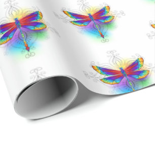 Rainbow Polygonal Dragonfly Geschenkpapier