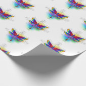 Rainbow Polygonal Dragonfly Geschenkpapier (Ecke)