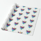 Rainbow Polygonal Dragonfly Geschenkpapier (Ungerollt)