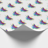 Rainbow Polygonal Dragonfly Geschenkpapier (Ecke)