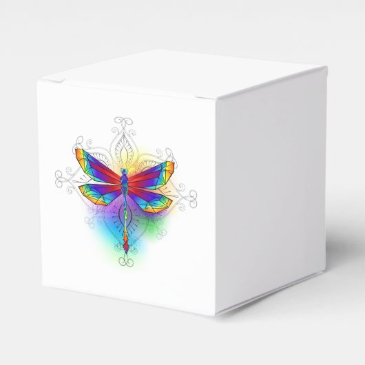 Rainbow Polygonal Dragonfly Geschenkschachtel (Vorderseite)