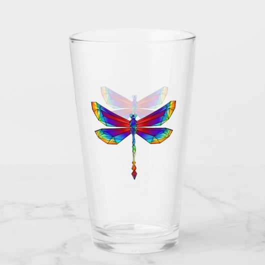 Rainbow Polygonal Dragonfly Glas (Vorderseite)