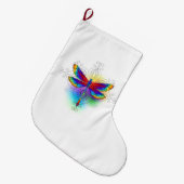 Rainbow Polygonal Dragonfly Großer Weihnachtsstrumpf (Vorderansicht (hängend))