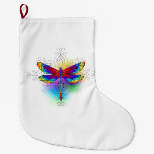 Rainbow Polygonal Dragonfly Großer Weihnachtsstrumpf
