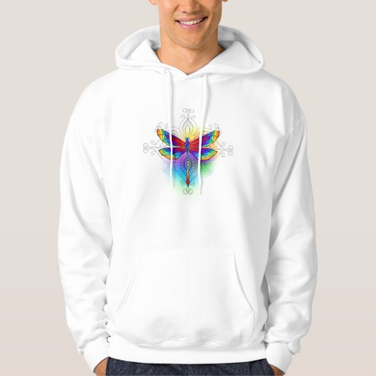 Rainbow Polygonal Dragonfly Hoodie (Vorderseite)