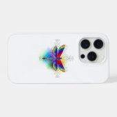Rainbow Polygonal Dragonfly iPhone Hülle (Rückseite (Horizontal))