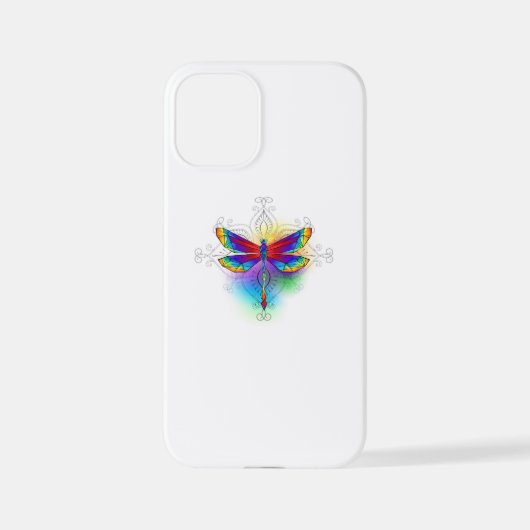 Rainbow Polygonal Dragonfly iPhone Hülle (Rückseite)