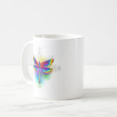 Rainbow Polygonal Dragonfly Kaffeetasse (Vorderseite Links)