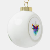 Rainbow Polygonal Dragonfly Keramik Kugel-Ornament (Links)