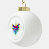 Rainbow Polygonal Dragonfly Keramik Kugel-Ornament (Rechts)